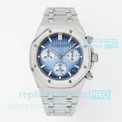 APS Super Replica Audemars Piguet Royal Oak Cal. 4401 Blue Dial Frosted Gold 41mm Watch 